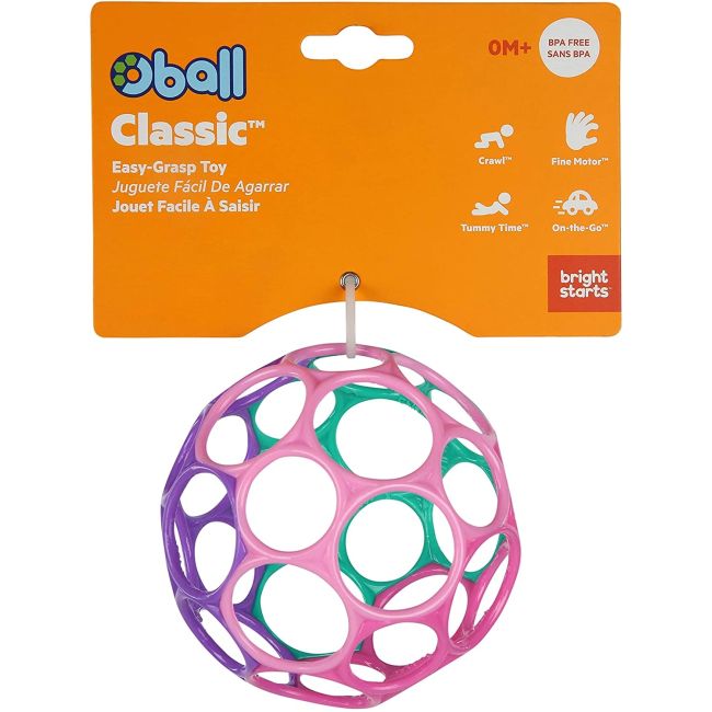 Bright Starts - Minge Oball Classic Easy-Grasp - Roz/Purpuriu BBB12289