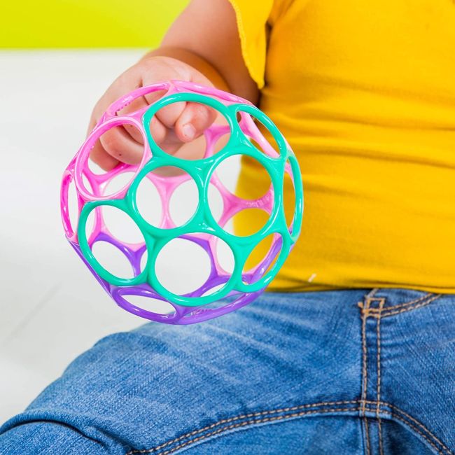 Bright Starts - Minge Oball Classic Easy-Grasp - Roz/Purpuriu BBB12289