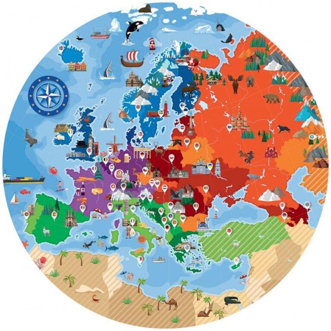 Cunoaste si exploreaza - puzzle europa (210 piese)