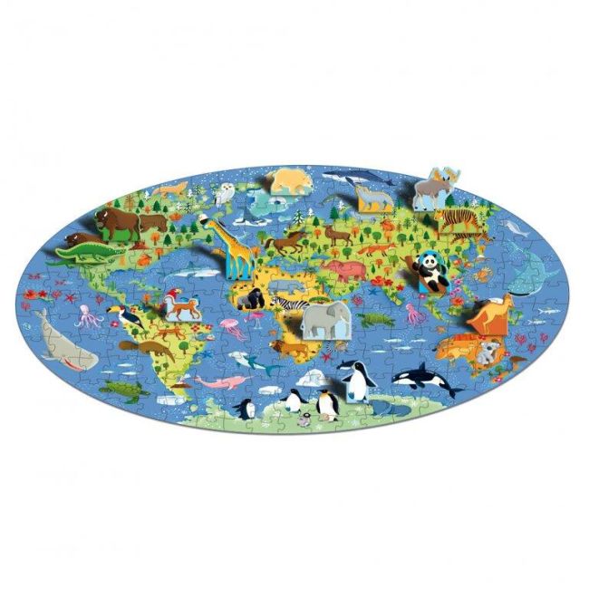 Cunoaste si exploreaza -  puzzle lumea animalelor (200 piese)