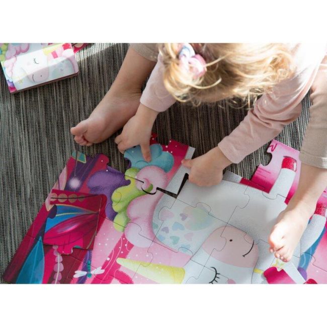 Puzzle (30 piese) cu carte - unicorn