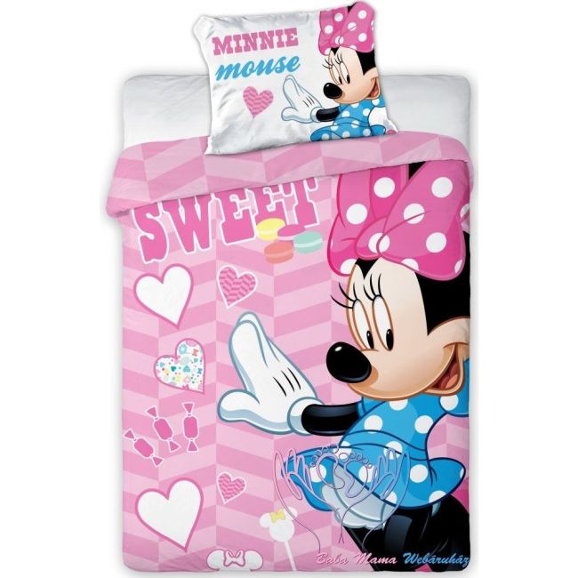 Set lenjerie pat copii Minnie Sweet 100x135 + 40x60 SunCity FRA541843 BBJFRA541843_Roz