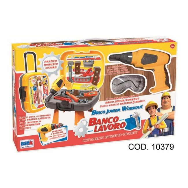 Banc de lucru cu scule 30 piese si surubelnita electrica RS Toys - SOLRS10379