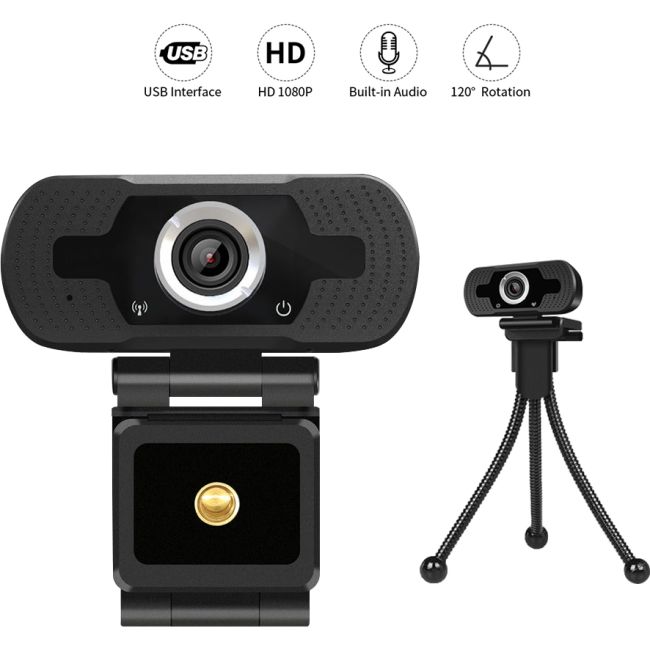 Camera Web 1080P, USB 2.0, FullHD, Trepied inclus In One IO0037 BBJIO0037_Negru