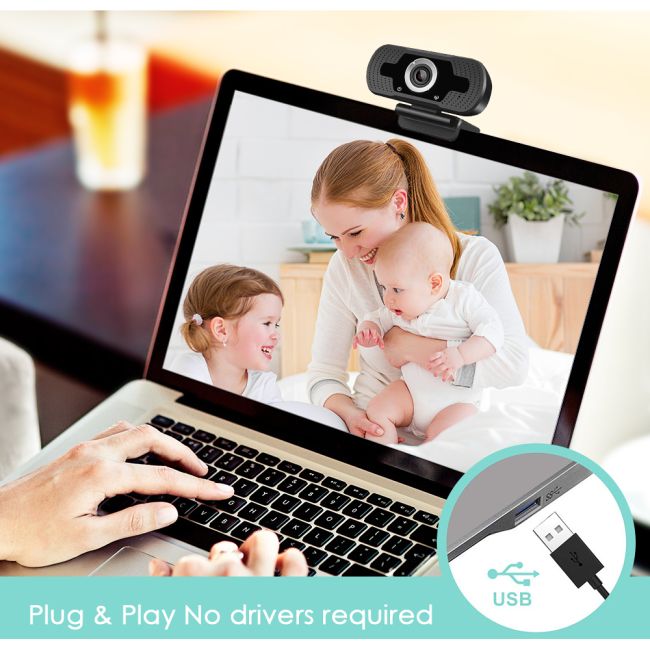 Camera Web 1080P, USB 2.0, FullHD, Trepied inclus In One IO0037 BBJIO0037_Negru