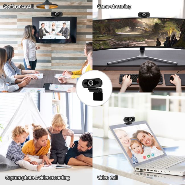 Camera Web 1080P, USB 2.0, FullHD, Trepied inclus In One IO0037 BBJIO0037_Negru