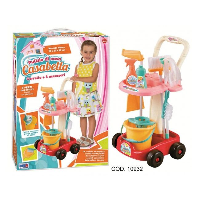 Carucior cu accesorii curatenie RS Toys 8 piese - SOLRS10932