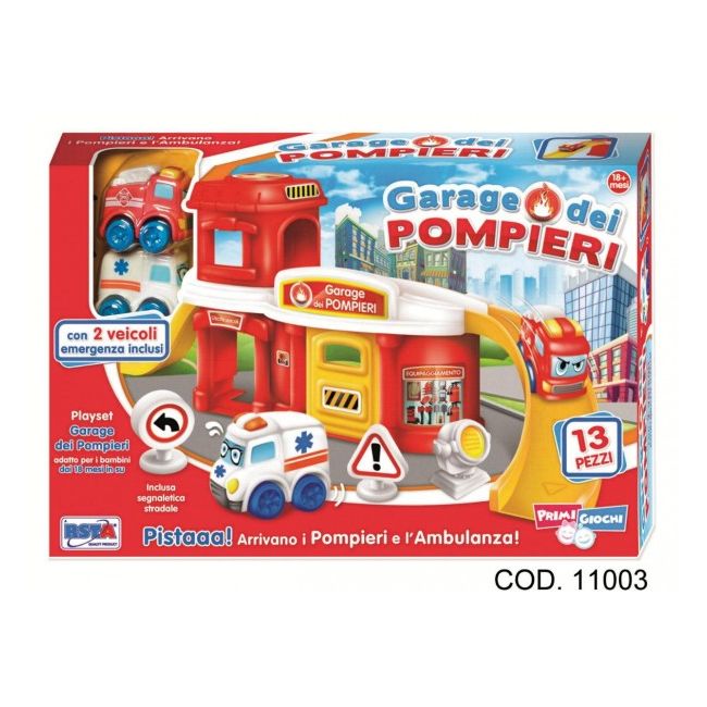 Garaj pompieri cu 2 vehicule incluse 13 piese RS Toys - SOLRS11003