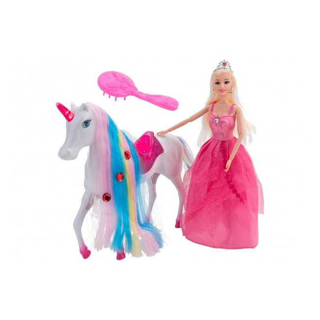 Papusa cu unicorn Globo Wtoy cu lumini si diverse accesorii - SOLGL39826