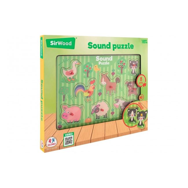 Puzzle animale cu sunete Globo Legnoland 8 piese - SOLGL39936