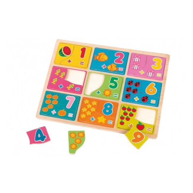 Puzzle din lemn Globo cu numere pentru copii - SOLGL37700
