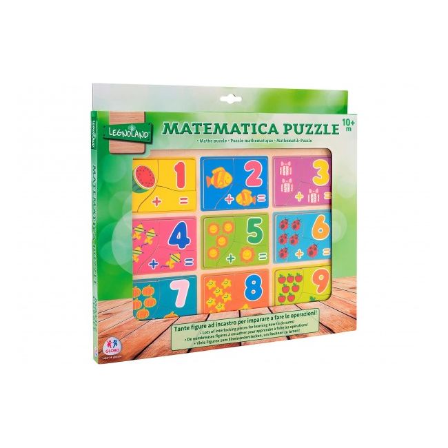 Puzzle din lemn Globo cu numere pentru copii - SOLGL37700