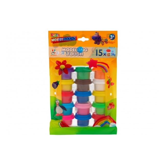 Set 15 borcanele de plastilina cu sabloane forme pe capac Globo  - SOLGL39721