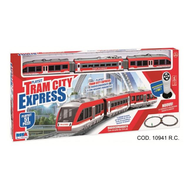 Tramvai electric cu telecomanda fara fir si circuit 387 cm RS Toys - SOLRS10941