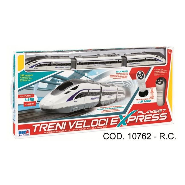 Tren electric cu sina si telecomanda RS Toys 49 piese  - SOLRS10762