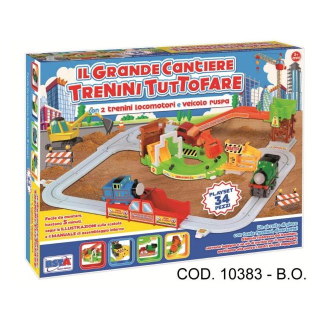 Trenulet cu 2 locomotive RS Toys 34 piese - SOLRS10383