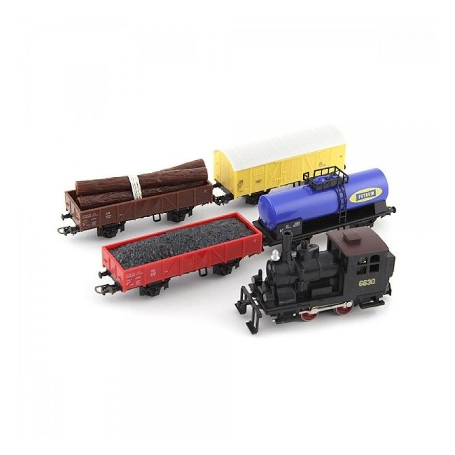 Set trenulet electric montan Mehano T112 cu locomotiva si patru vagoane si sina - SOLMEHT112