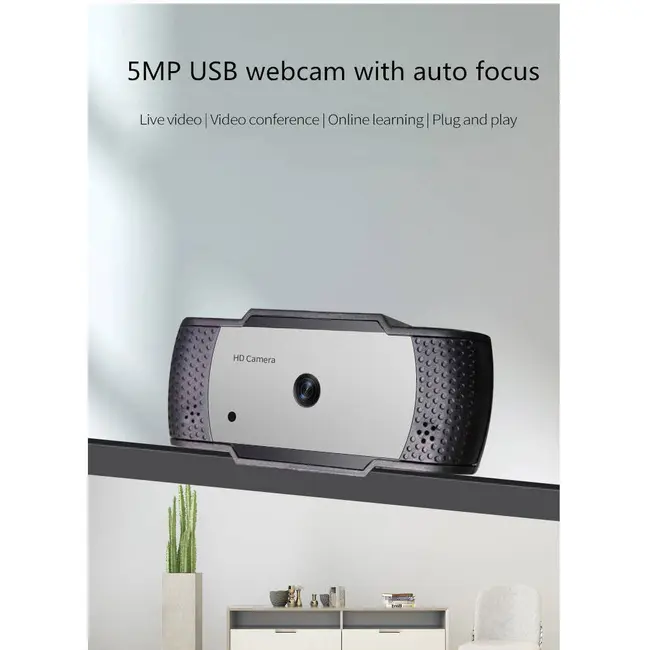 Camera Web 5MP, USB 2.0, FullHD, Autofocus, Trepied inclus In One IO0040 BBJIO0040_Negru