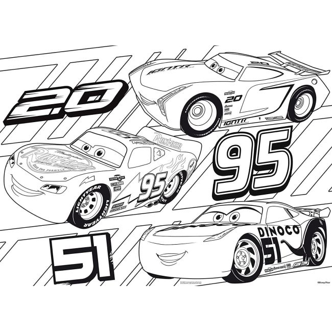 Puzzle de colorat maxi - Cars 3 (60 piese) EDULS64007