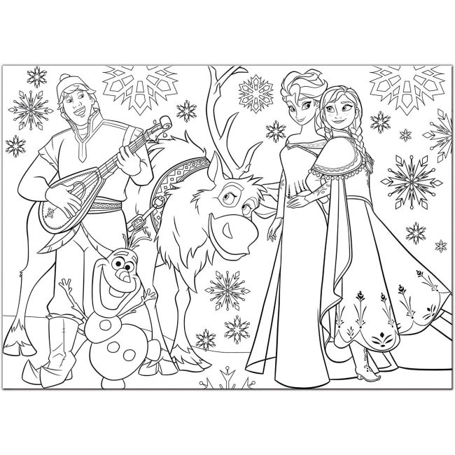 Puzzle de colorat maxi - Elsa si prietenii (60 piese) EDULS46874