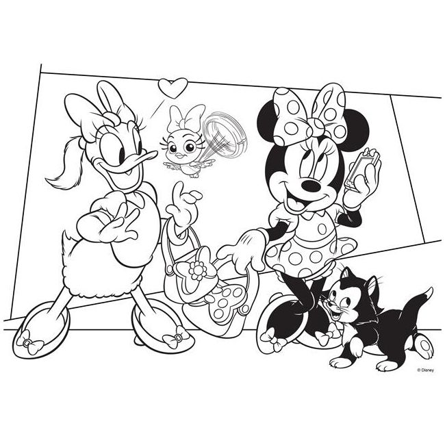 Puzzle de colorat maxi - Minnie si Daisy la cumparaturi (35 piese) EDULS74136