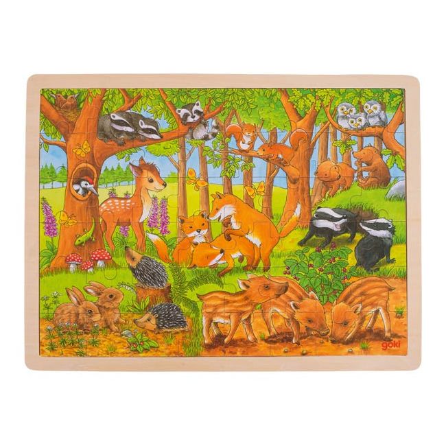 Puzzle Din Lemn Pui De Animale Salbatice - OKEGOKI57734