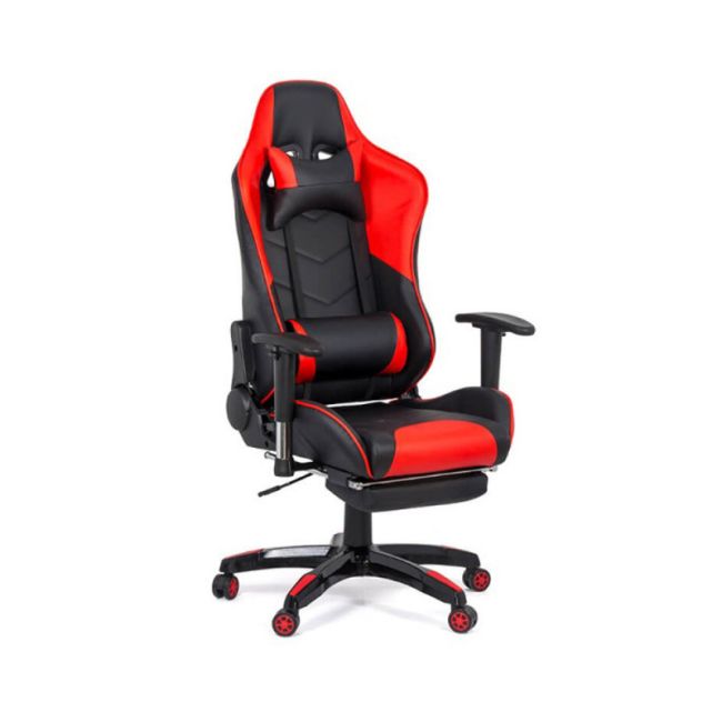 Scaun gaming off 306, spatar rabatabil, cotiere reglabile, piele ecologica, suport picioare, perna cervicala si lombara, inaltime ajustabila, 110 kg drm3354
