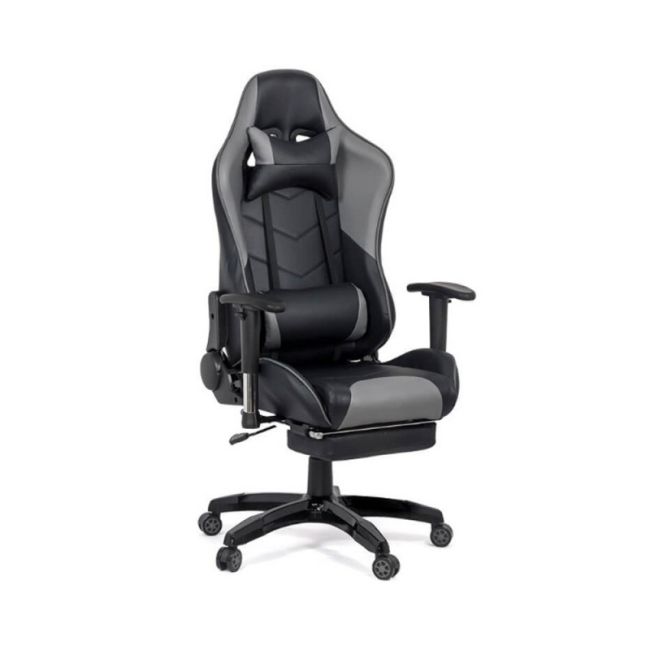 Scaun gaming off 306, spatar rabatabil, cotiere reglabile, piele ecologica, suport picioare, perna cervicala si lombara, inaltime ajustabila, 110 kg drm3354