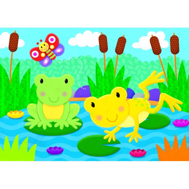 Set 4 puzzle-uri - animalute (2, 3, 4, 5 piese)
