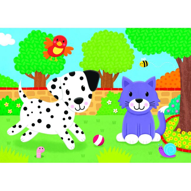 Set 4 puzzle-uri - animalute (2, 3, 4, 5 piese)