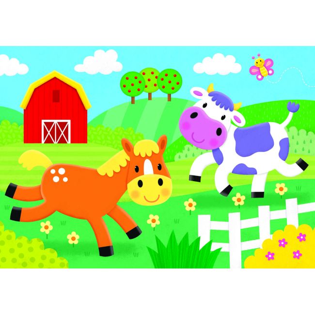 Set 4 puzzle-uri - animalute (2, 3, 4, 5 piese)