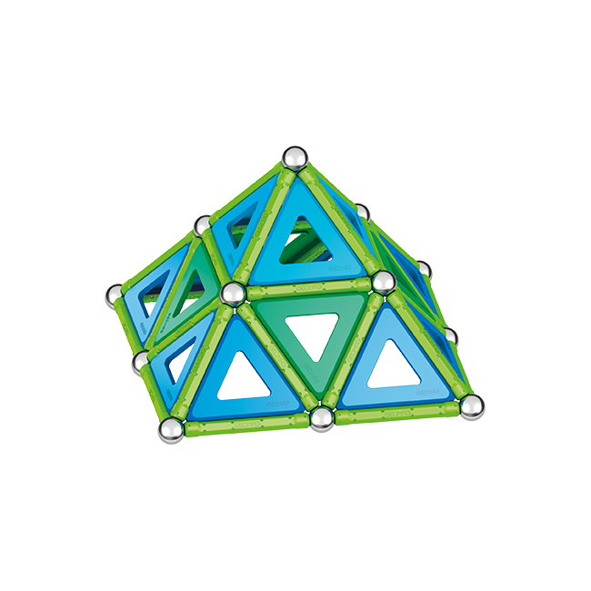 Set de construcie magnetic Geomag, Green Line Classic Panel, 114 piese - 4AKGEOM-473