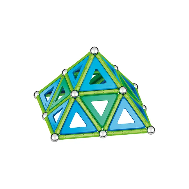 Set de construcie magnetic Geomag, Green Line Classic Panel, 114 piese - 4AKGEOM-473