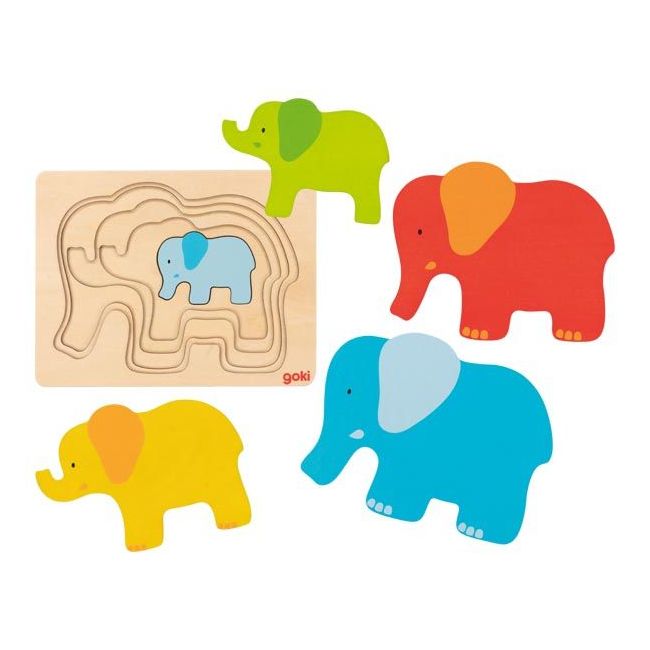 Puzzle stratificat Elefantii - OKEGOKI57450