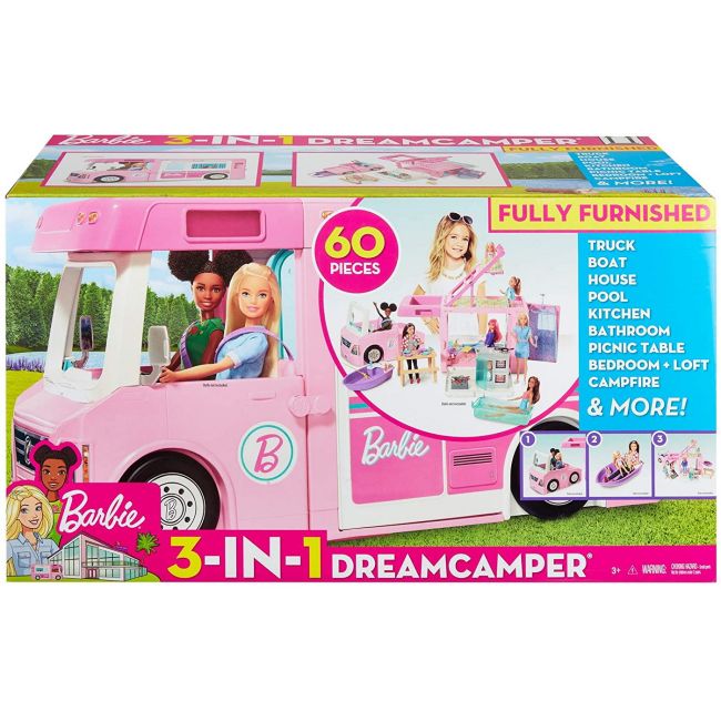 BARBIE 3IN1 RULOTA DE VIS SUPER ACCESORIZATA CU 60 DE PIESE VIVMTGHL93