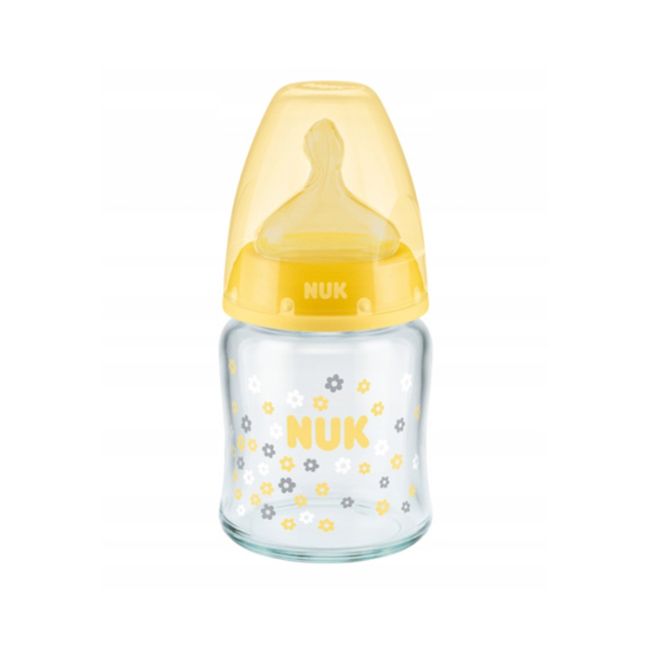 Biberon Nuk First Choice Plus Sticla 120 ml Tetina Latex M 0-6 luni Galben ERFMAR-N3171