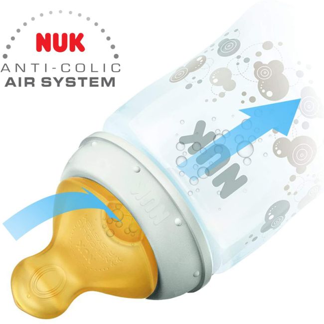 Biberon Nuk First Choice Plus Sticla 120 ml Tetina Latex M 0-6 luni Galben ERFMAR-N3171