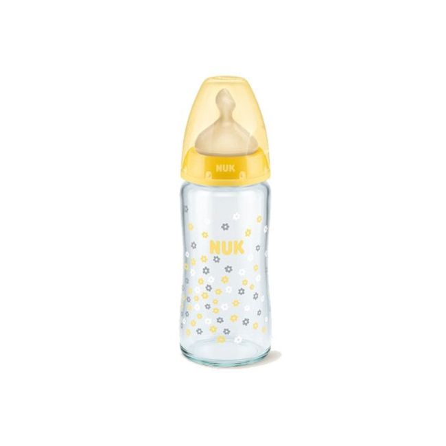 Biberon Nuk First Choice Plus Sticla 240 ml Tetina Latex M 0-6 luni Galben ERFMAR-N3140