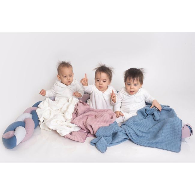 Paturica bebe, tricotata bumbac 72 x 110cm, Puzzle Roz PJB81874