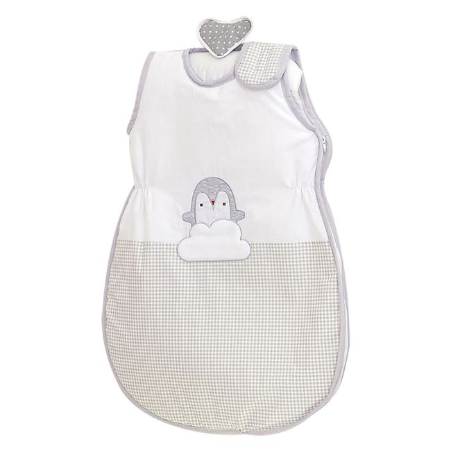 Sac De Dormit Fara Maneci, Broderie Pinguin Gri, 86 Cm, 92x54 Cm, Amy Pjb68337