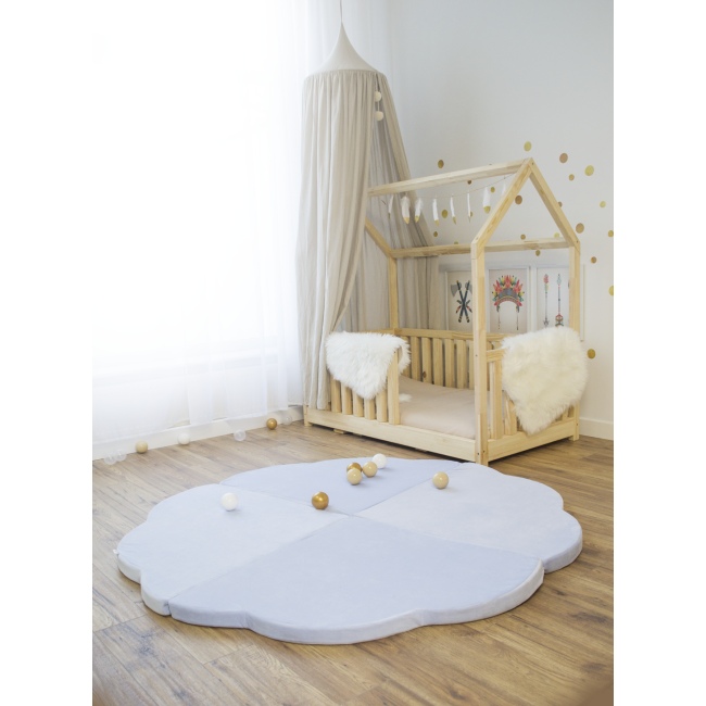 Saltea Norisor Pentru Joaca Din Spuma, Catifea Blue, 160x160cm Pjbmata020