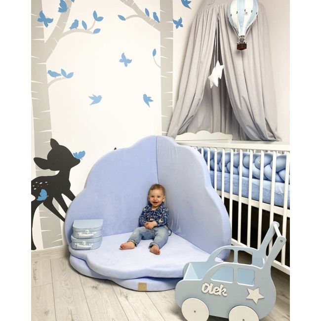 Saltea Norisor Pentru Joaca Din Spuma, Catifea Blue, 160x160cm Pjbmata020