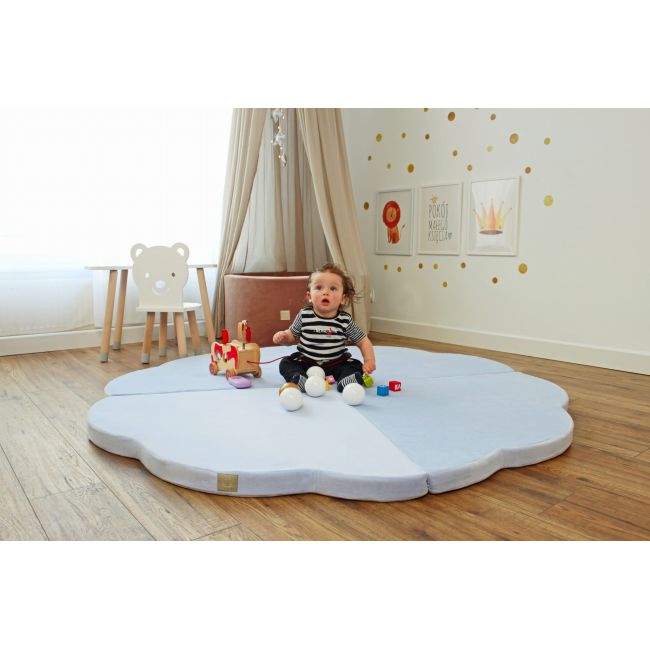 Saltea Norisor Pentru Joaca Din Spuma, Catifea Blue, 160x160cm Pjbmata020