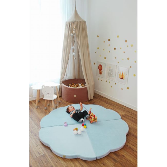 Saltea Norisor Pentru Joaca Din Spuma, Catifea Blue, 160x160cm Pjbmata020