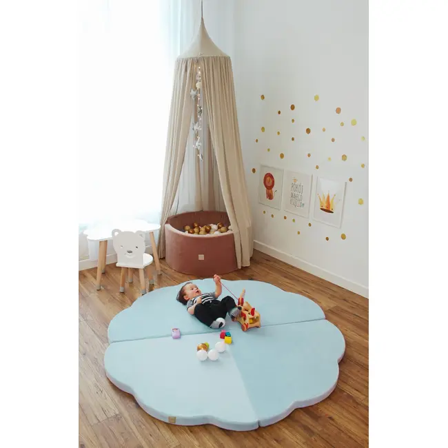 Saltea Norisor Pentru Joaca Din Spuma, Catifea Blue, 160x160cm Pjbmata020