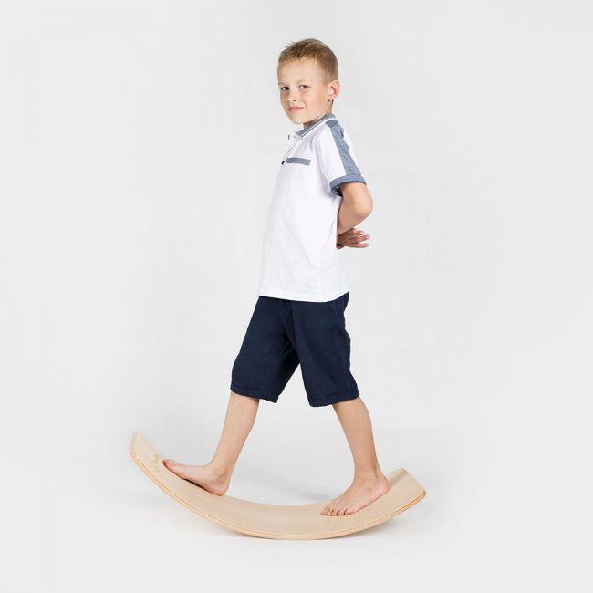 Balance Board - Placa De Echilibru Din Lemn Natur Pentru Copii, Meowbaby Pjb89941