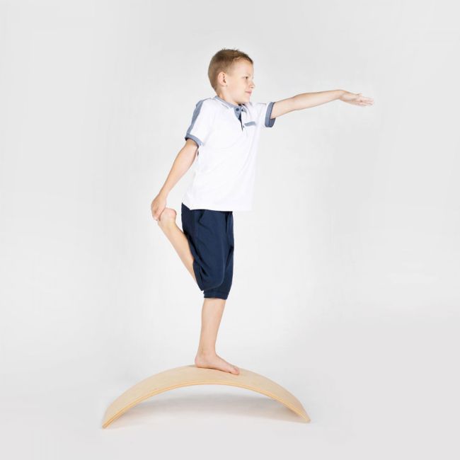Balance Board - Placa De Echilibru Din Lemn Natur Pentru Copii, Meowbaby Pjb89941