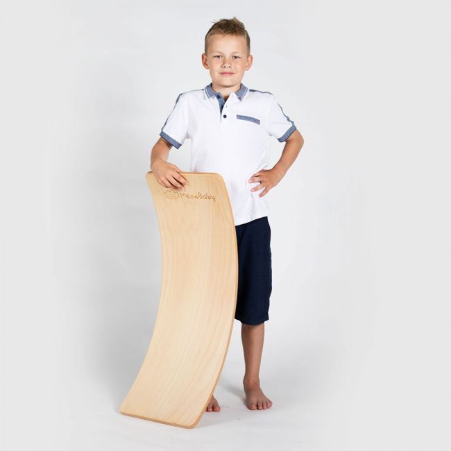 Balance Board - Placa De Echilibru Din Lemn Natur Pentru Copii, Meowbaby Pjb89941