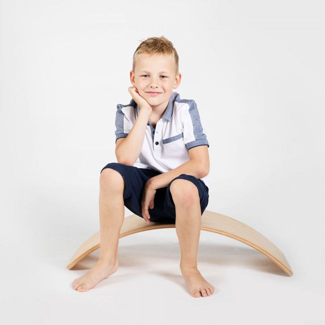 Balance Board - Placa De Echilibru Din Lemn Natur Pentru Copii, Meowbaby Pjb89941
