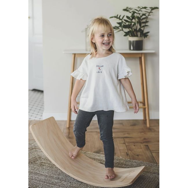 Balance Board - Placa De Echilibru Din Lemn Natur Pentru Copii, Meowbaby Pjb89941
